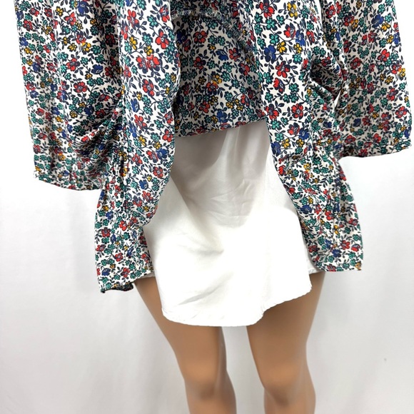 J. Crew Relaxed Printed Ruffled Casual Dress Fiery Sunset Ditsy Floral Size M - Picture 10 of 16